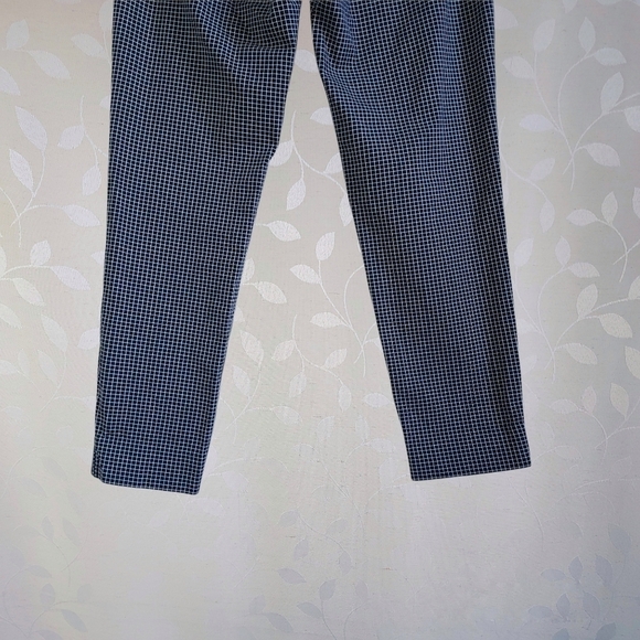 Banana Republic Sloan Fit Windowpane Check Career Trouser Pants Black 6 Petite - Picture 12 of 16